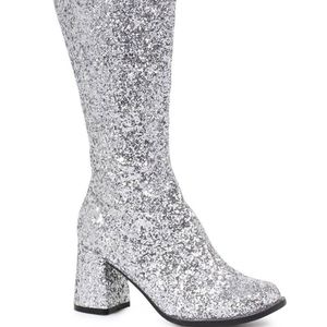 Silver Glitter Gogo boots Size 11
